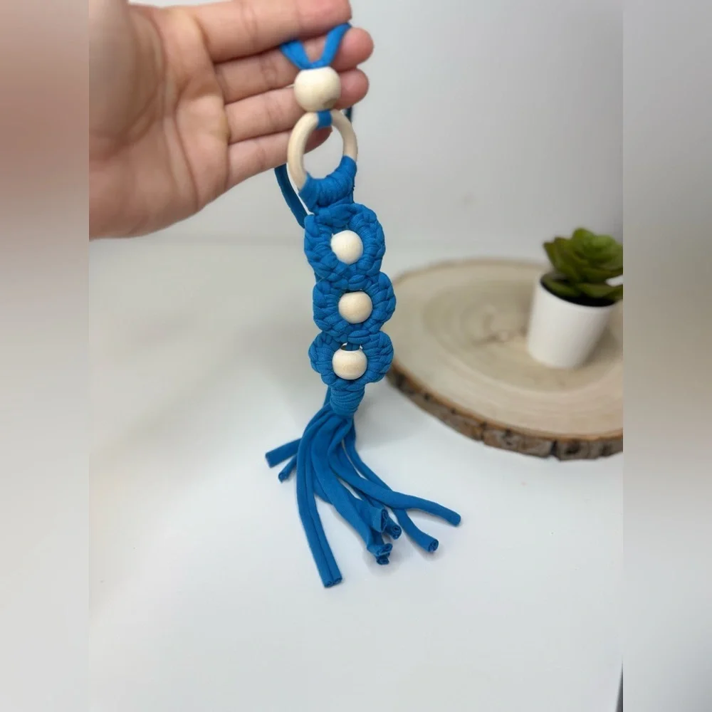 Macrame Handcrafted Floral Beaded Boho Car Charm